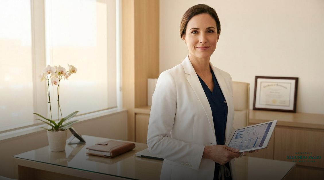 Fabiola Nagoya mentora de médicas. A mentoria Segundo Passo na Medicina foi desenvolvida para te ajudar a trilhar uma carreira médica prospera , entregando o melhor ao seu paciente, sendo valorizada, sendo melhor remunerada, e tendo tempo de qualidade para você e sua família.;posicionamento médico de autoridade
