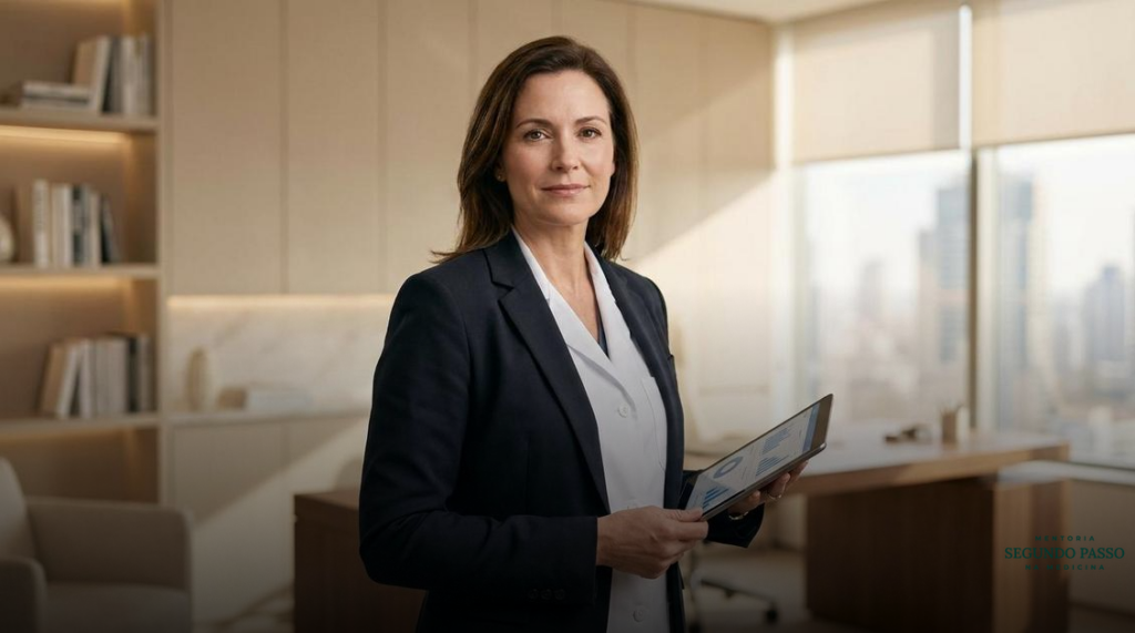 Fabiola Nagoya mentora de médicas. A mentoria Segundo Passo na Medicina foi desenvolvida para te ajudar a trilhar uma carreira médica prospera , entregando o melhor ao seu paciente, sendo valorizada, sendo melhor remunerada, e tendo tempo de qualidade para você e sua família.;posicionamento médico de autoridade